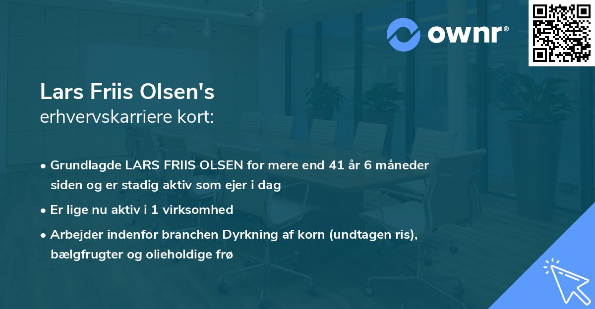 Lars Friis Olsen's erhvervskarriere kort
