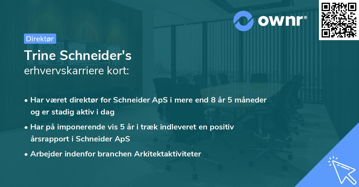 Trine Schneider's erhvervskarriere kort