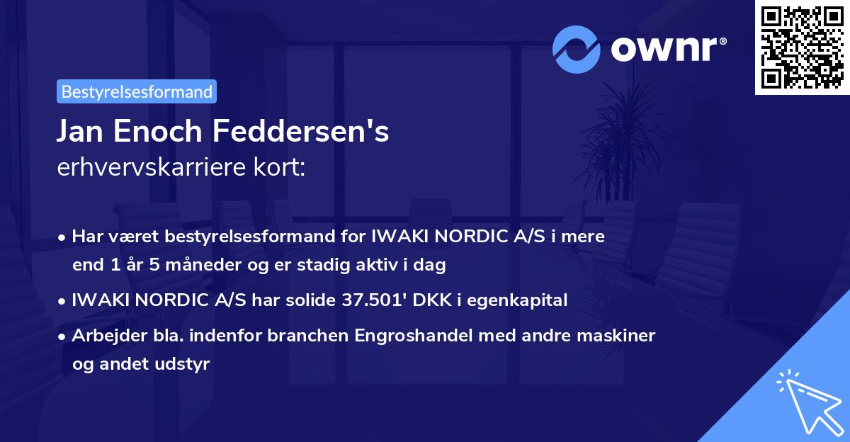 Jan Enoch Feddersen's erhvervskarriere kort
