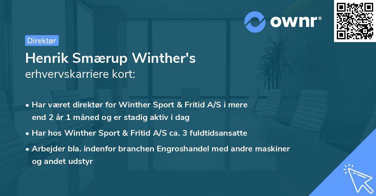 Henrik Smærup Winther's erhvervskarriere kort