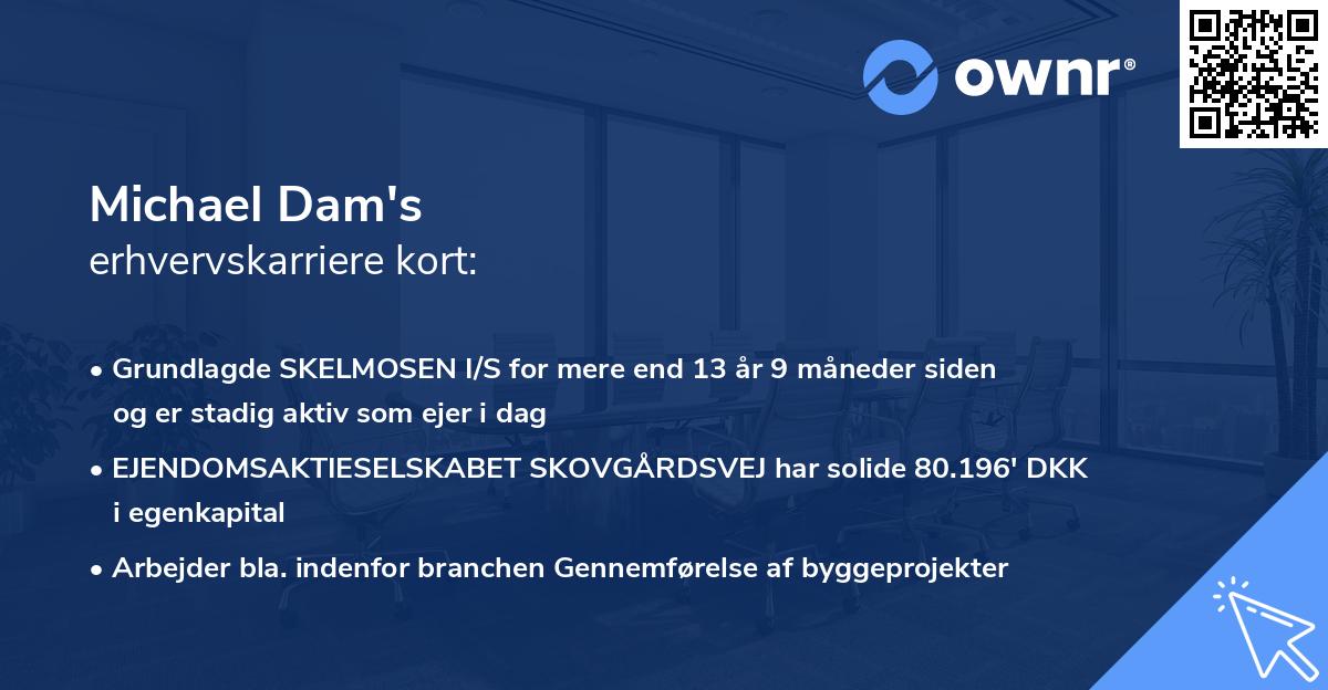 Michael Dam's erhvervskarriere kort