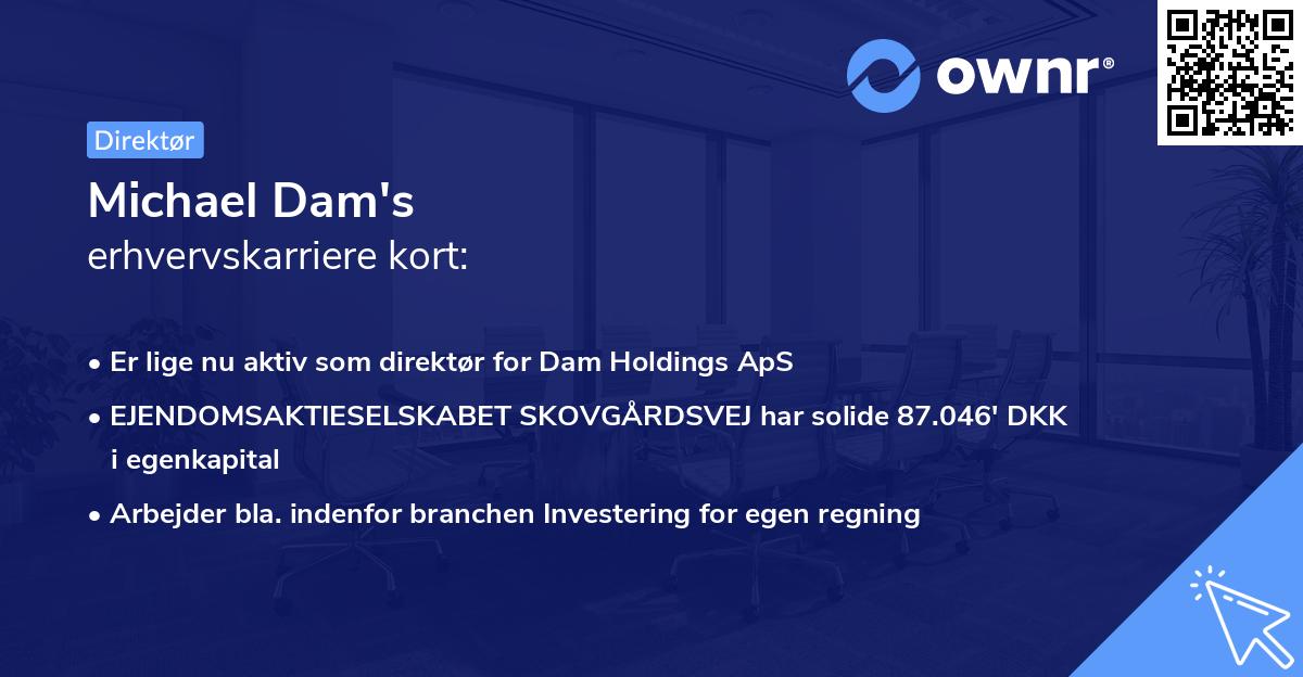 Michael Dam's erhvervskarriere kort