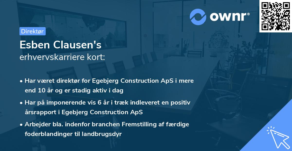 Esben Clausen's erhvervskarriere kort