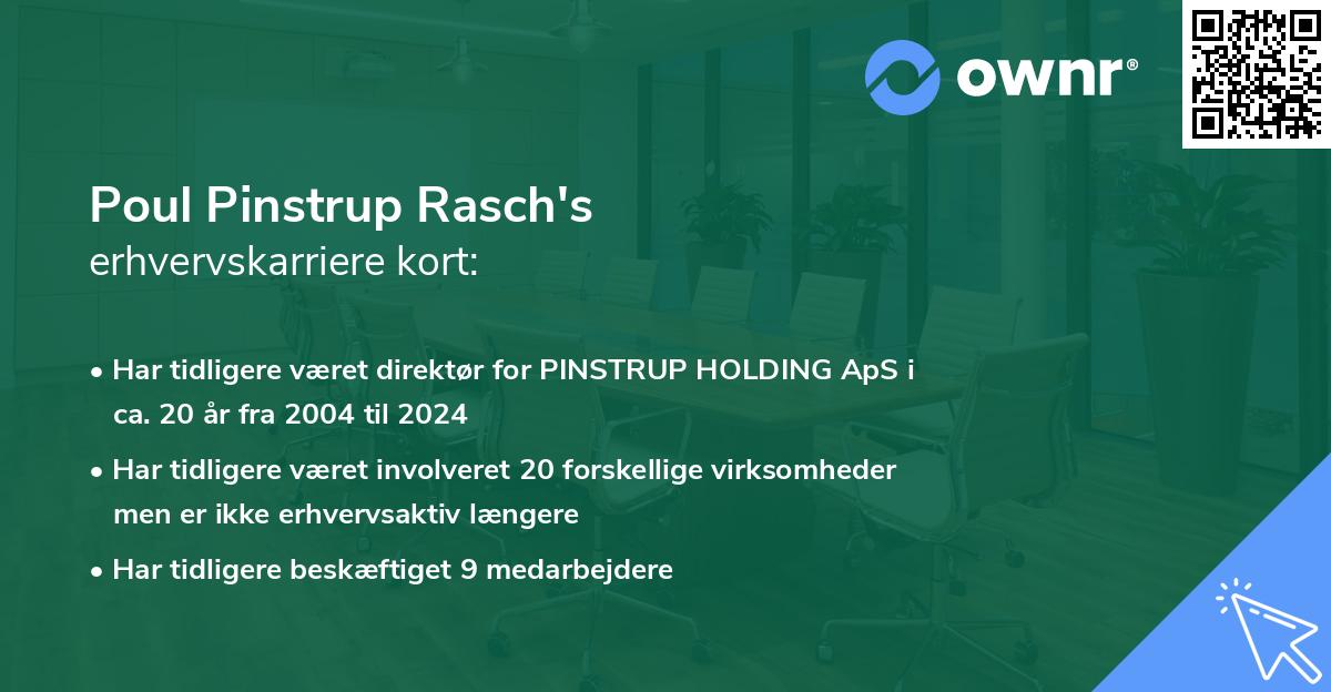 Poul Pinstrup Rasch's erhvervskarriere kort