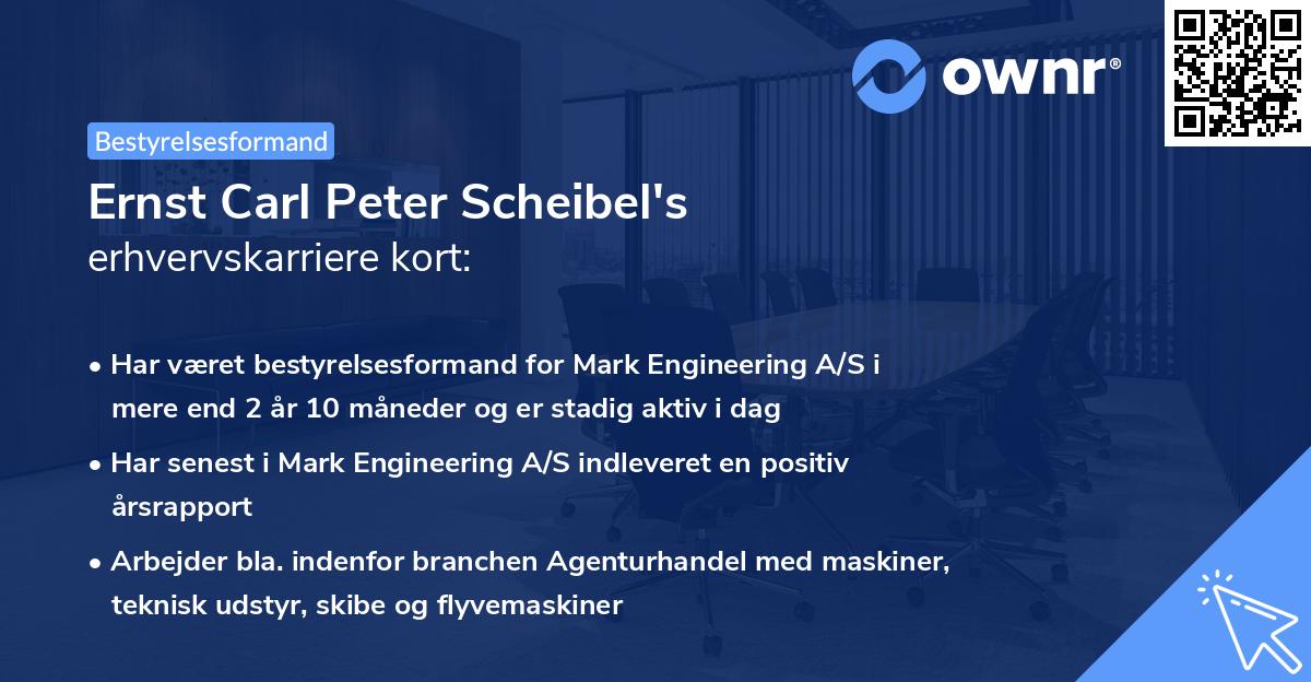 Ernst Carl Peter Scheibel's erhvervskarriere kort