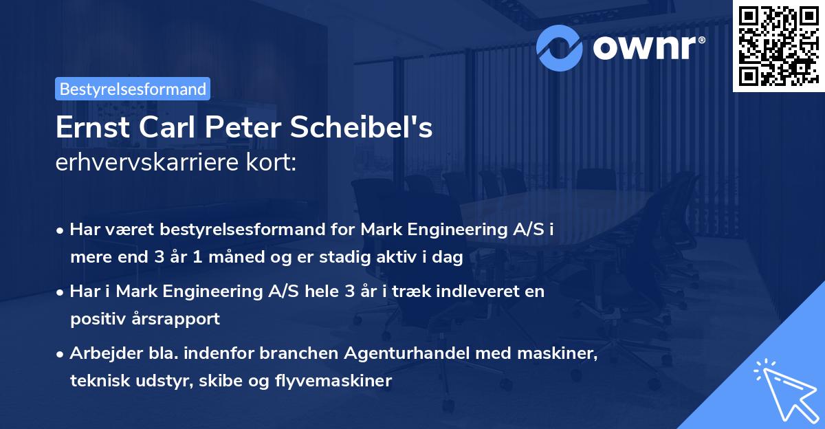 Ernst Carl Peter Scheibel's erhvervskarriere kort