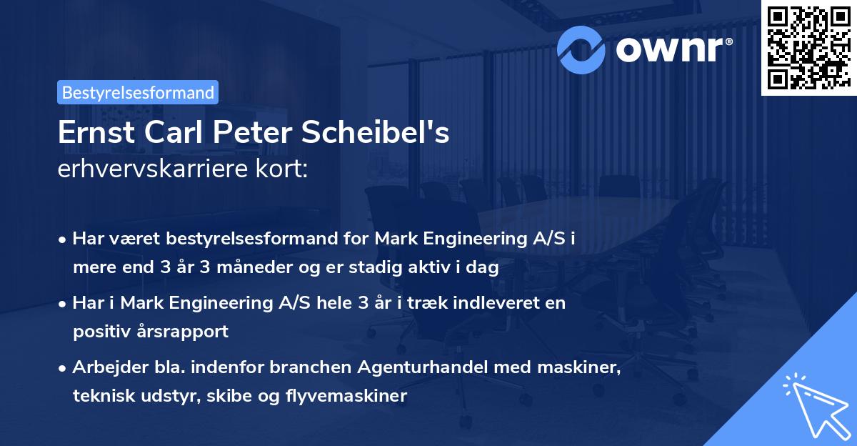 Ernst Carl Peter Scheibel's erhvervskarriere kort