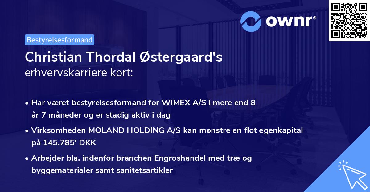 Christian Thordal Østergaard's erhvervskarriere kort