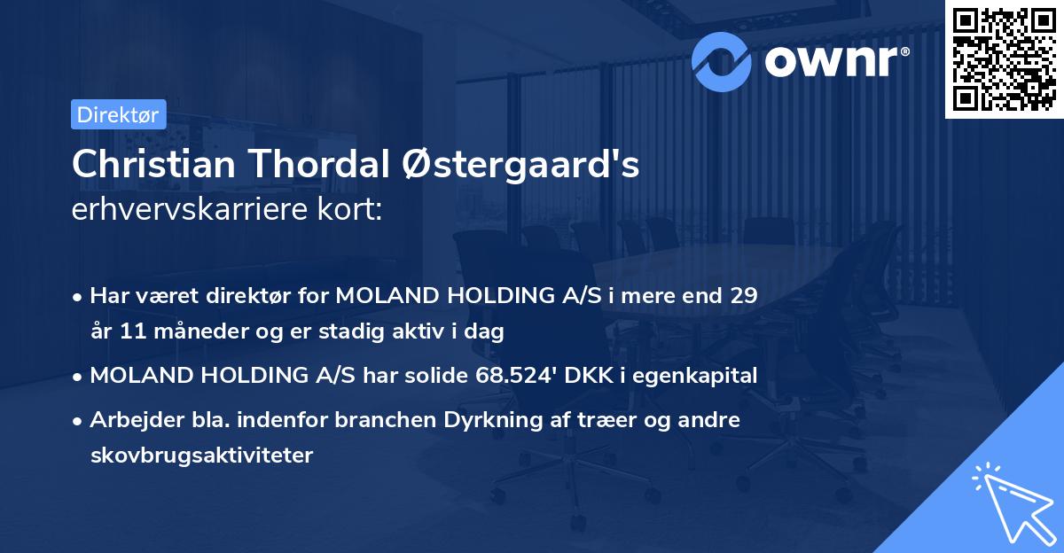 Christian Thordal Østergaard's erhvervskarriere kort
