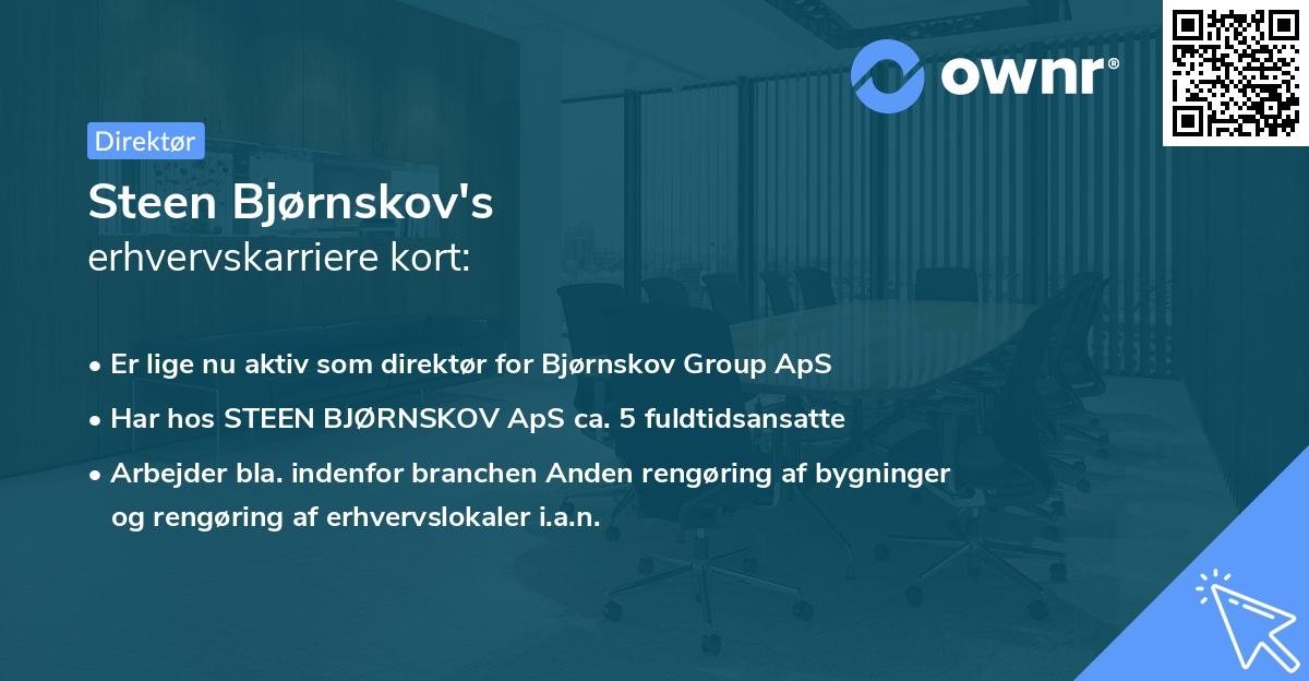 Steen Bjørnskov's erhvervskarriere kort