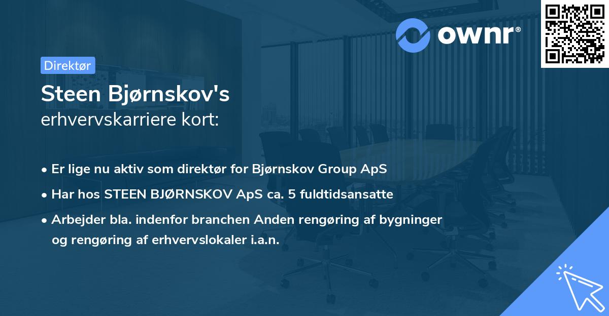 Steen Bjørnskov's erhvervskarriere kort