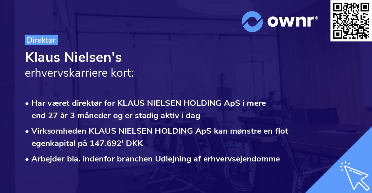 Klaus Nielsen's erhvervskarriere kort