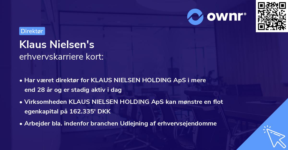 Klaus Nielsen's erhvervskarriere kort