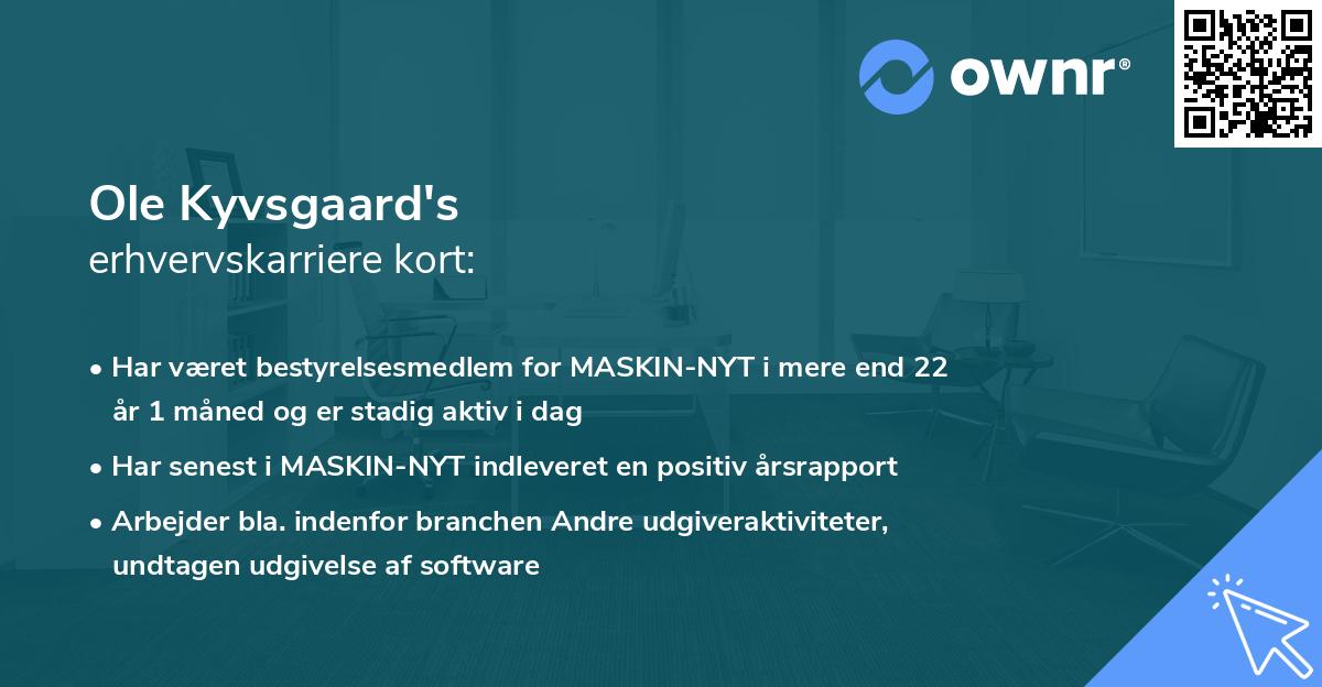 Ole Kyvsgaard's erhvervskarriere kort