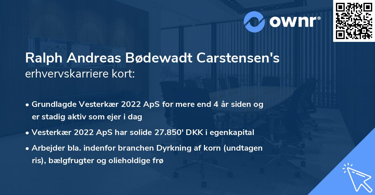 Ralph Andreas Bødewadt Carstensen's erhvervskarriere kort