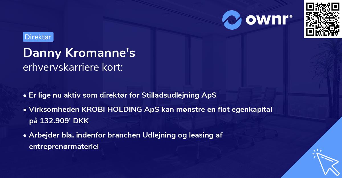 Danny Kromanne's erhvervskarriere kort