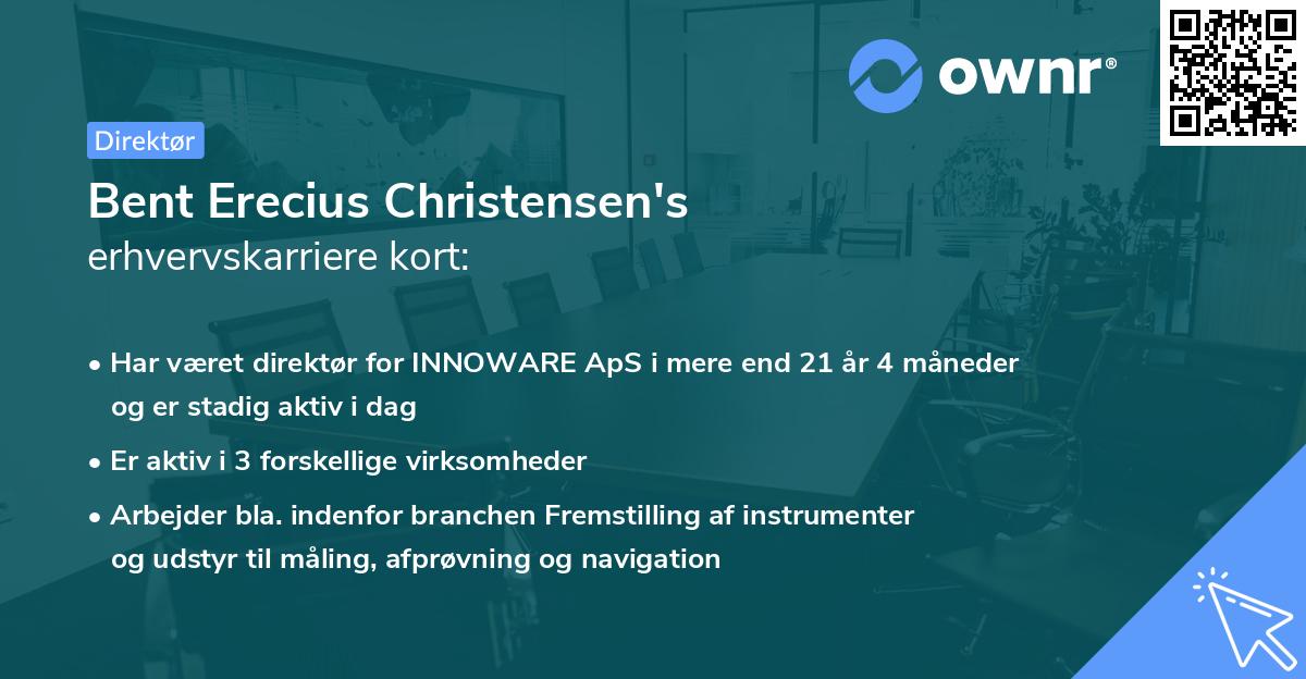 Bent Erecius Christensen's erhvervskarriere kort