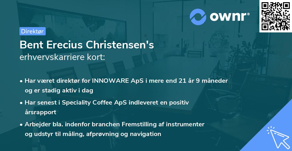 Bent Erecius Christensen's erhvervskarriere kort