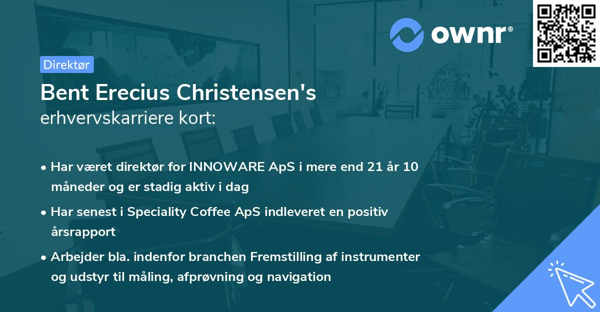 Bent Erecius Christensen's erhvervskarriere kort