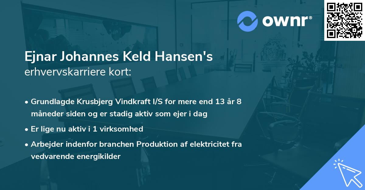 Ejnar Johannes Keld Hansen's erhvervskarriere kort