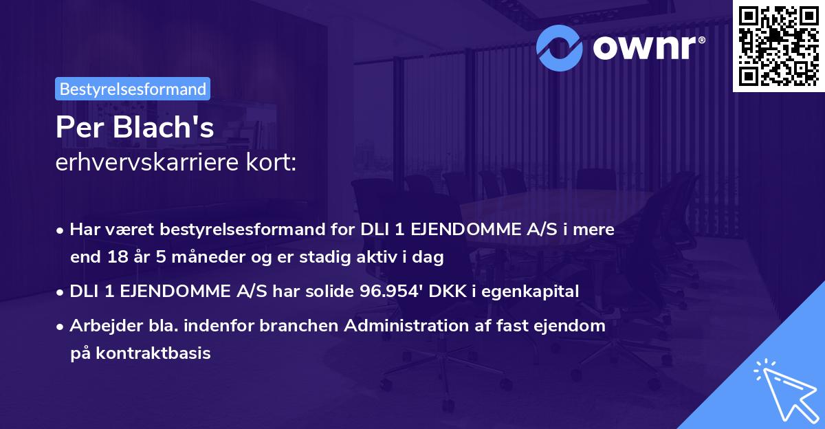 Per Blach's erhvervskarriere kort