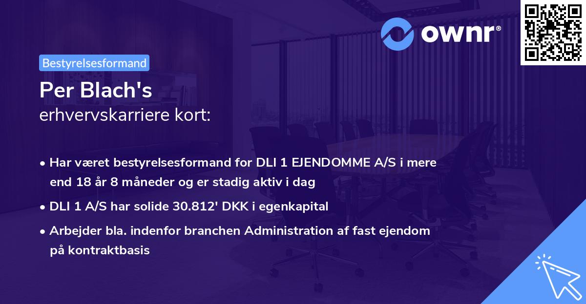Per Blach's erhvervskarriere kort