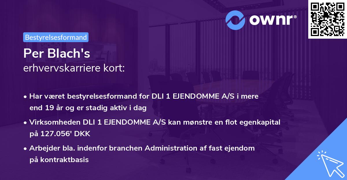 Per Blach's erhvervskarriere kort