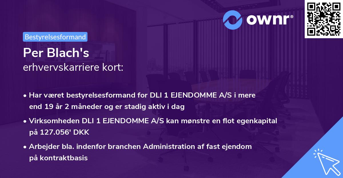 Per Blach's erhvervskarriere kort