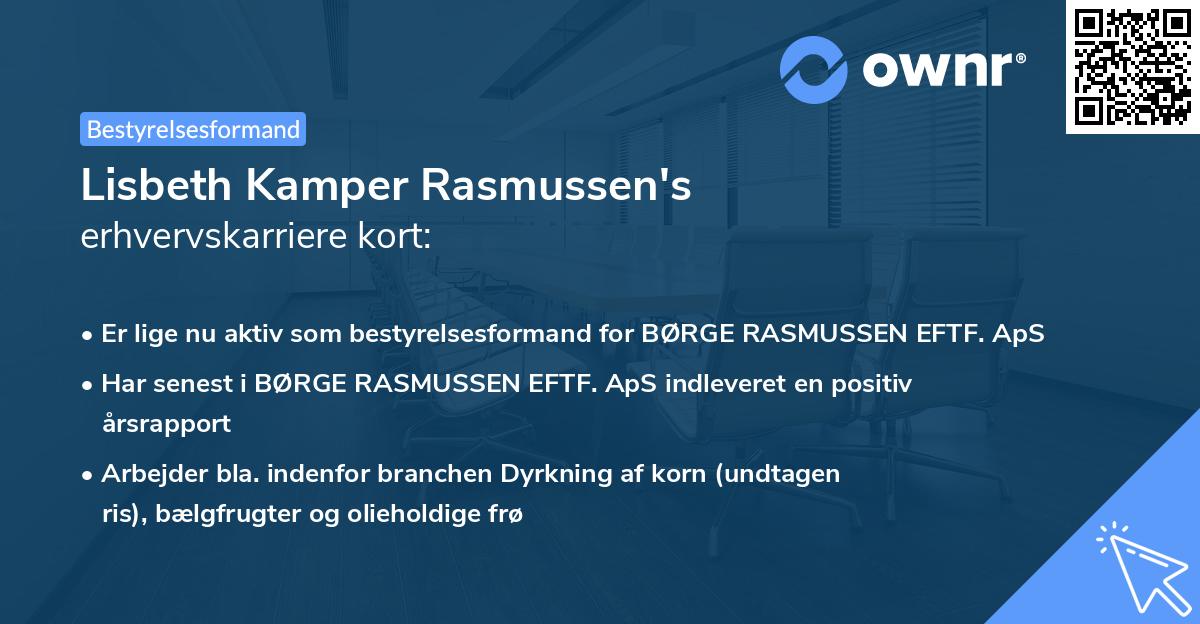 Lisbeth Kamper Rasmussen's erhvervskarriere kort