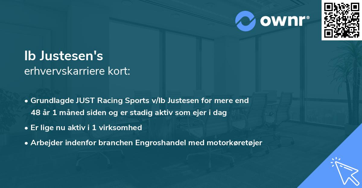 Ib Justesen's erhvervskarriere kort