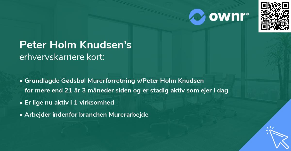 Peter Holm Knudsen's erhvervskarriere kort