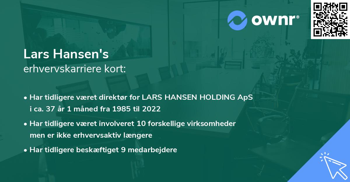 Lars Hansen's erhvervskarriere kort