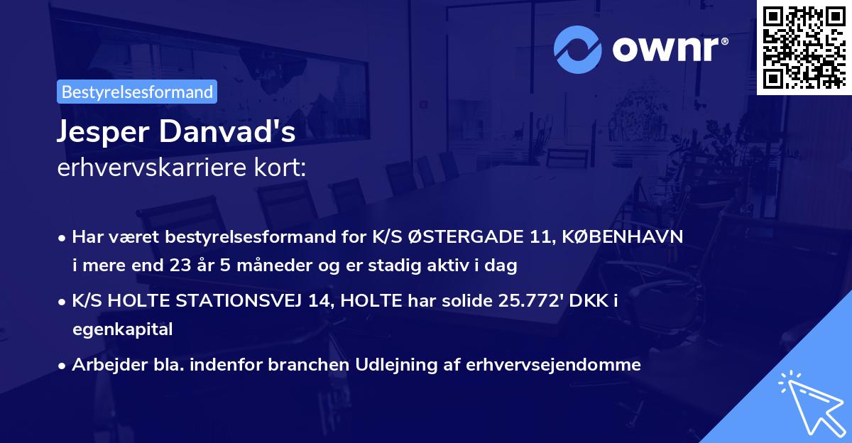 Jesper Danvad's erhvervskarriere kort