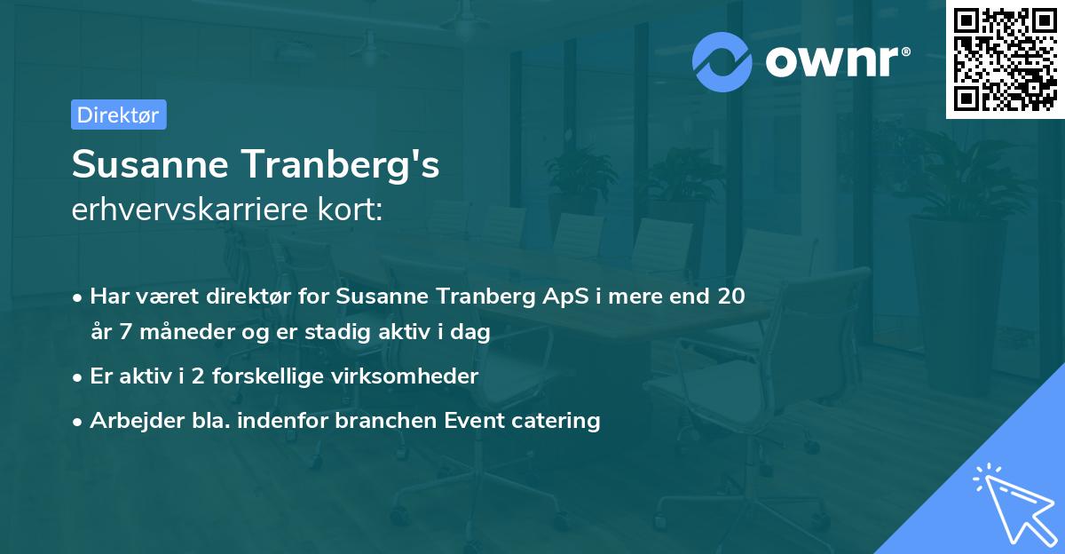 Susanne Tranberg's erhvervskarriere kort