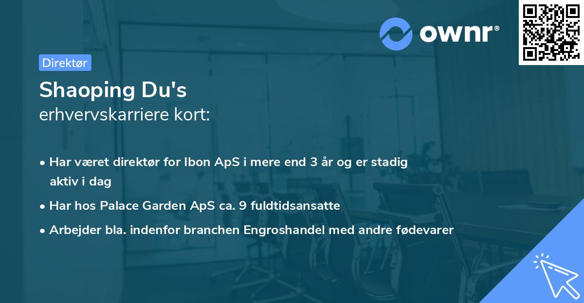 Shaoping Du's erhvervskarriere kort