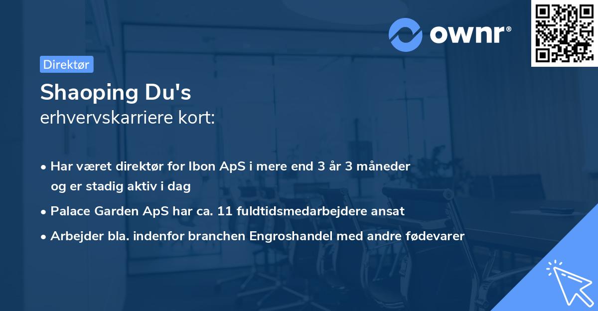 Shaoping Du's erhvervskarriere kort