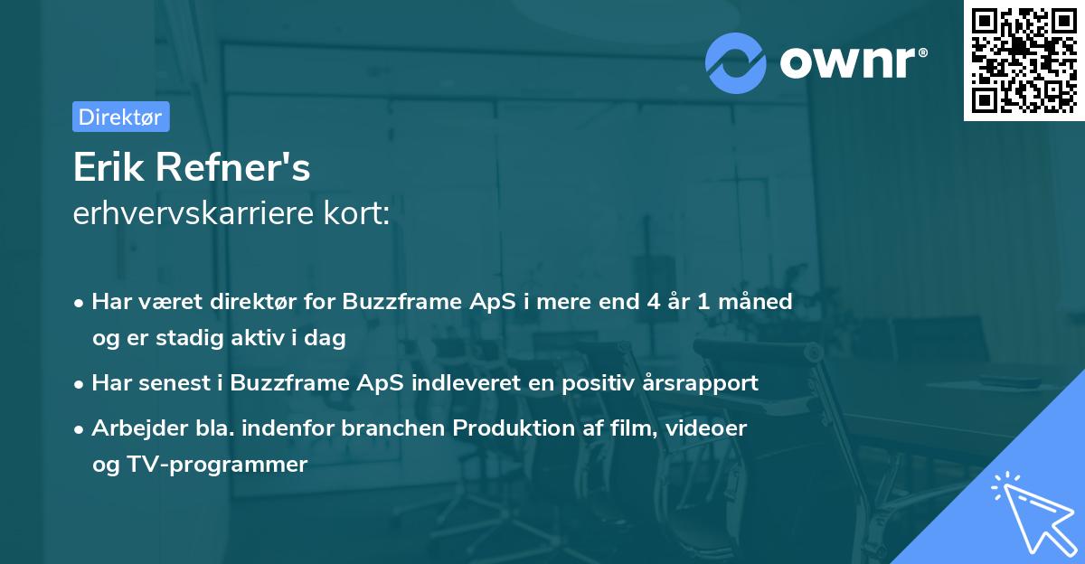 Erik Refner's erhvervskarriere kort