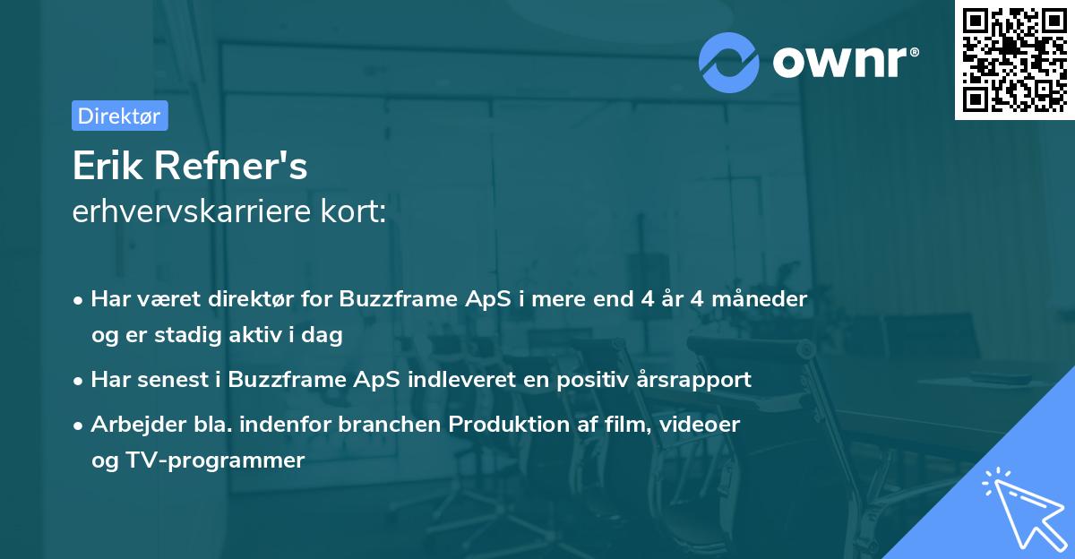 Erik Refner's erhvervskarriere kort