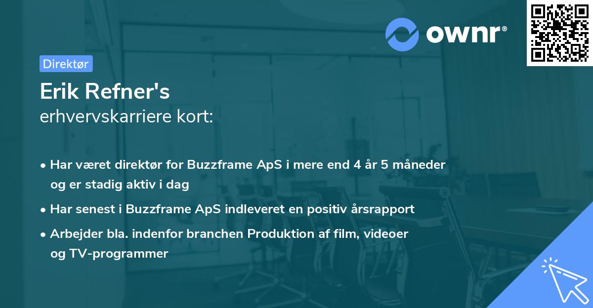 Erik Refner's erhvervskarriere kort