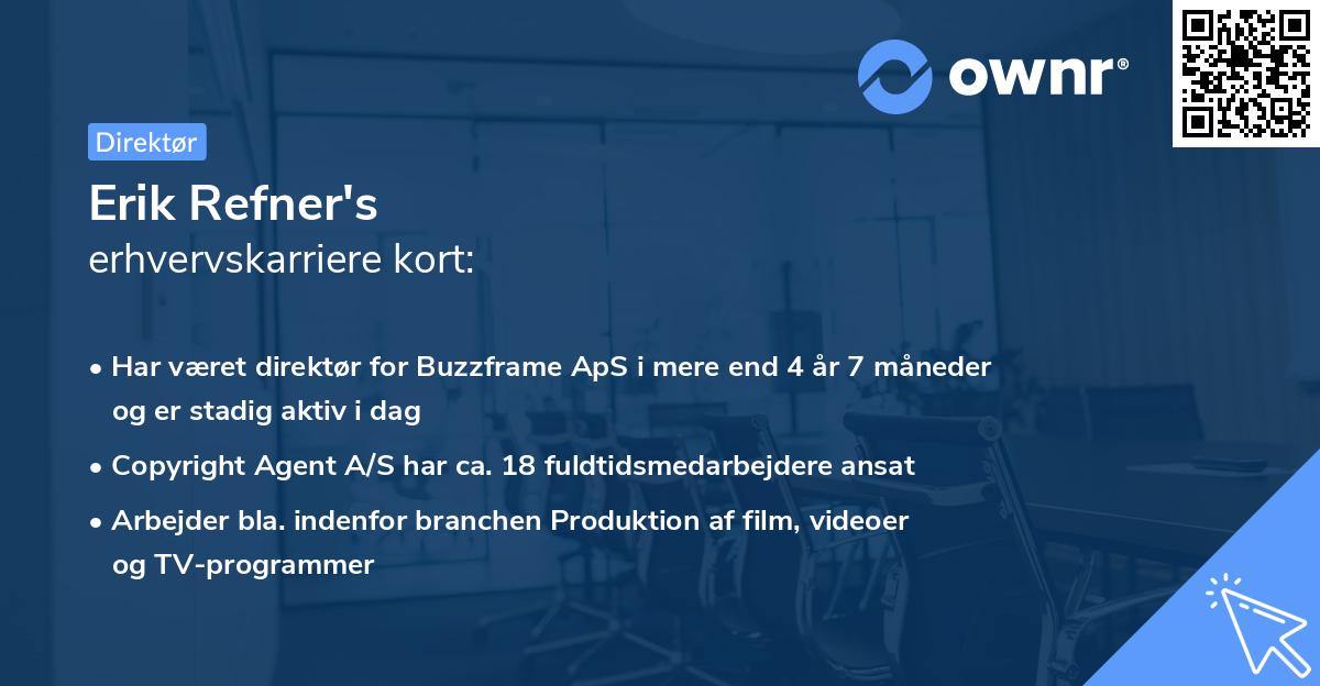 Erik Refner's erhvervskarriere kort