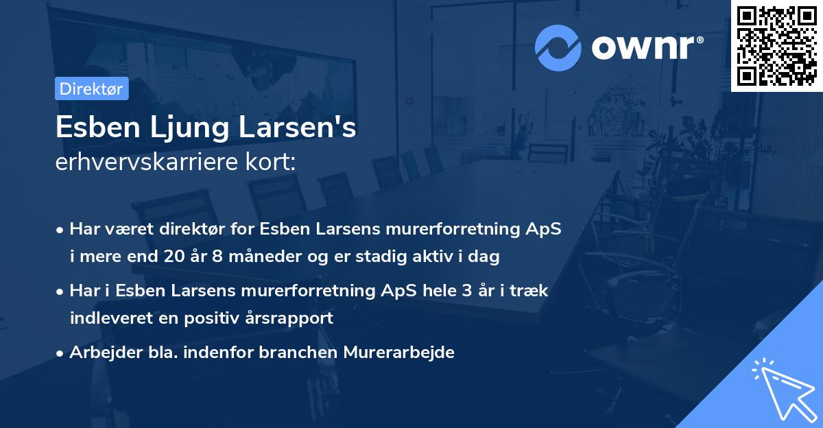Esben Ljung Larsen's erhvervskarriere kort