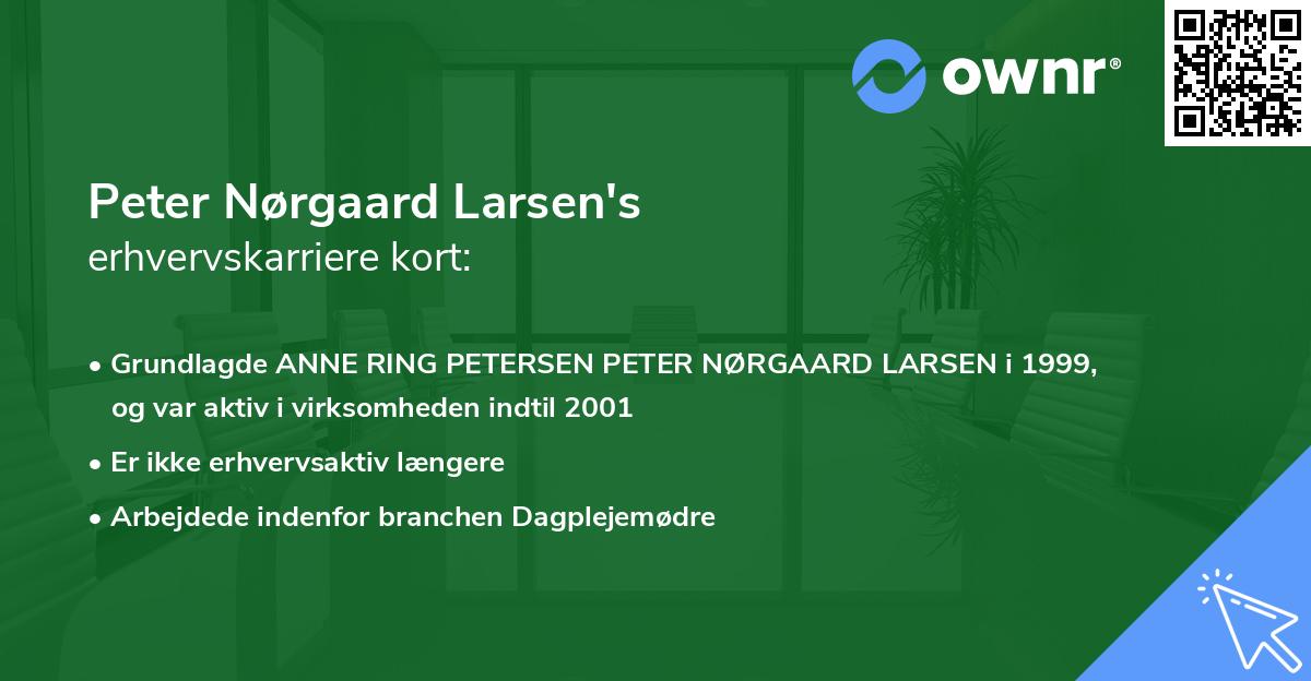 Peter Nørgaard Larsen's erhvervskarriere kort