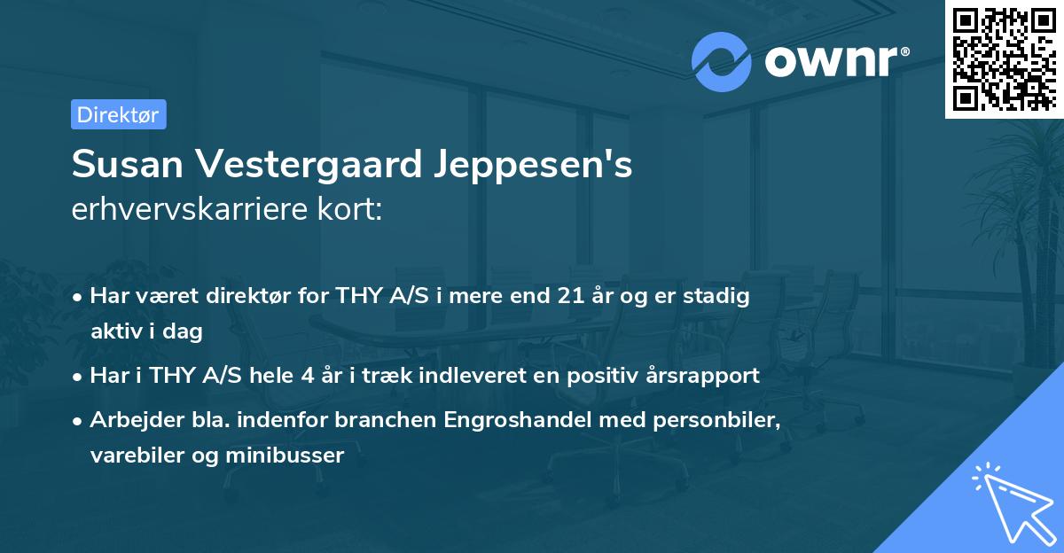 Susan Vestergaard Jeppesen's erhvervskarriere kort