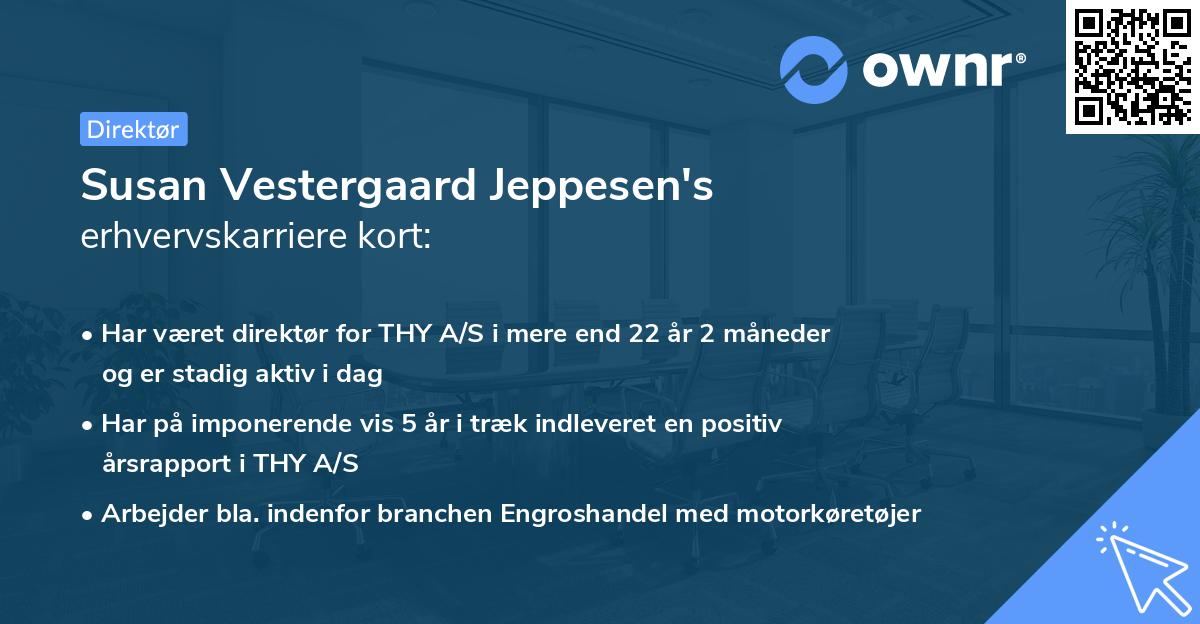 Susan Vestergaard Jeppesen's erhvervskarriere kort