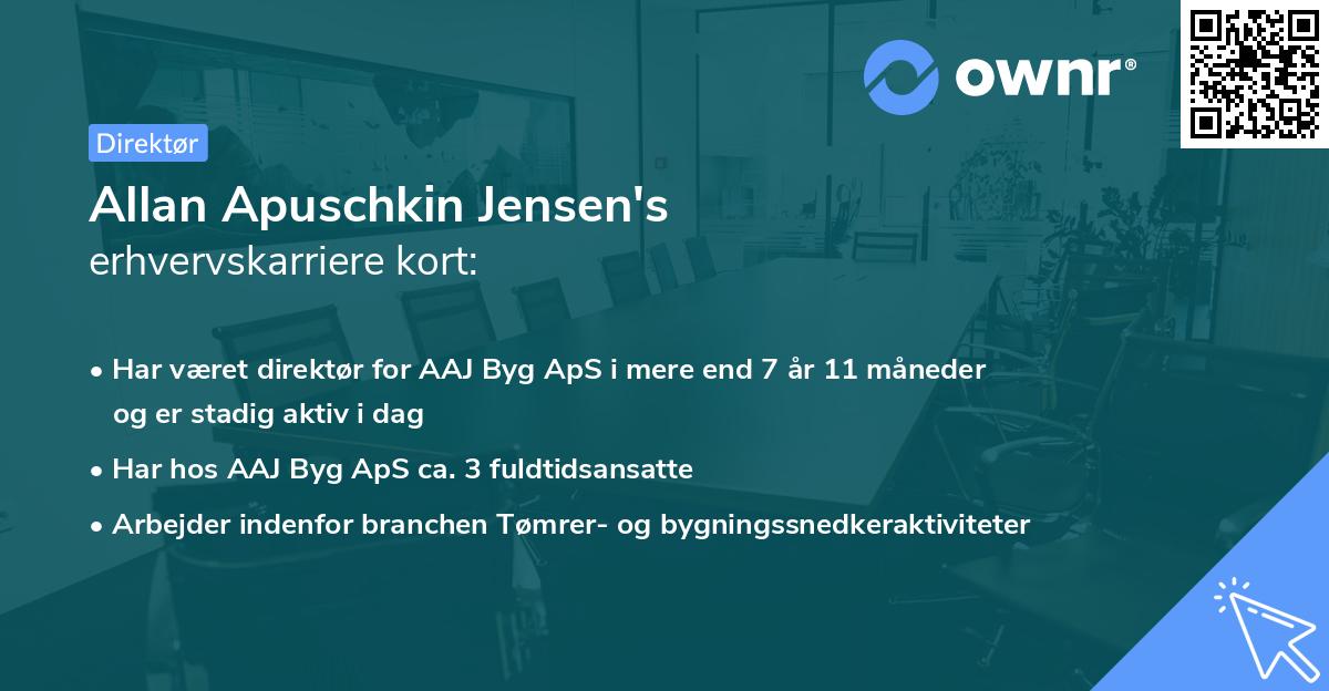 Allan Apuschkin Jensen's erhvervskarriere kort