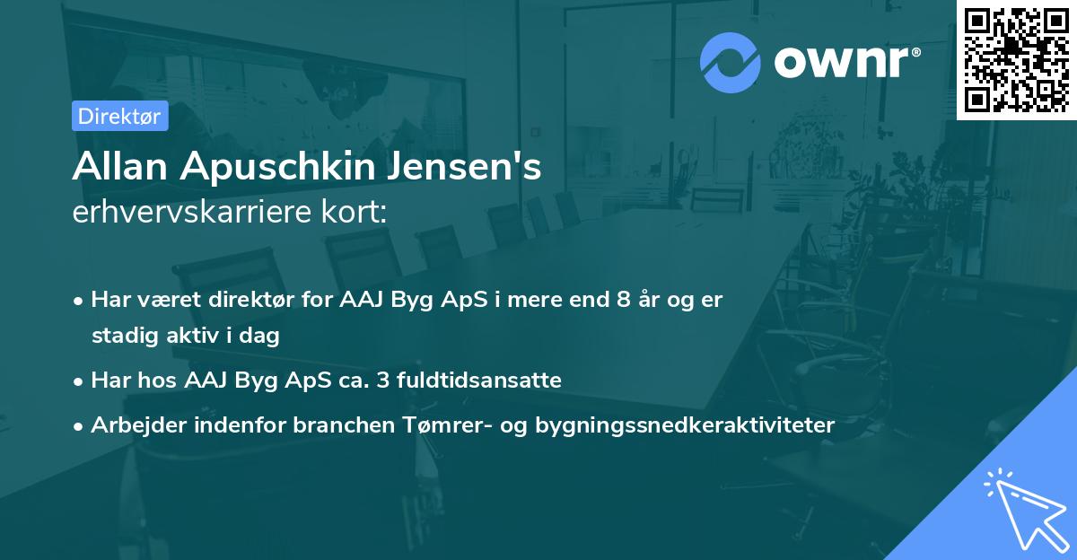 Allan Apuschkin Jensen's erhvervskarriere kort