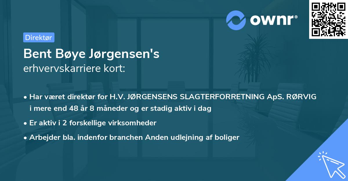Bent Bøye Jørgensen's erhvervskarriere kort