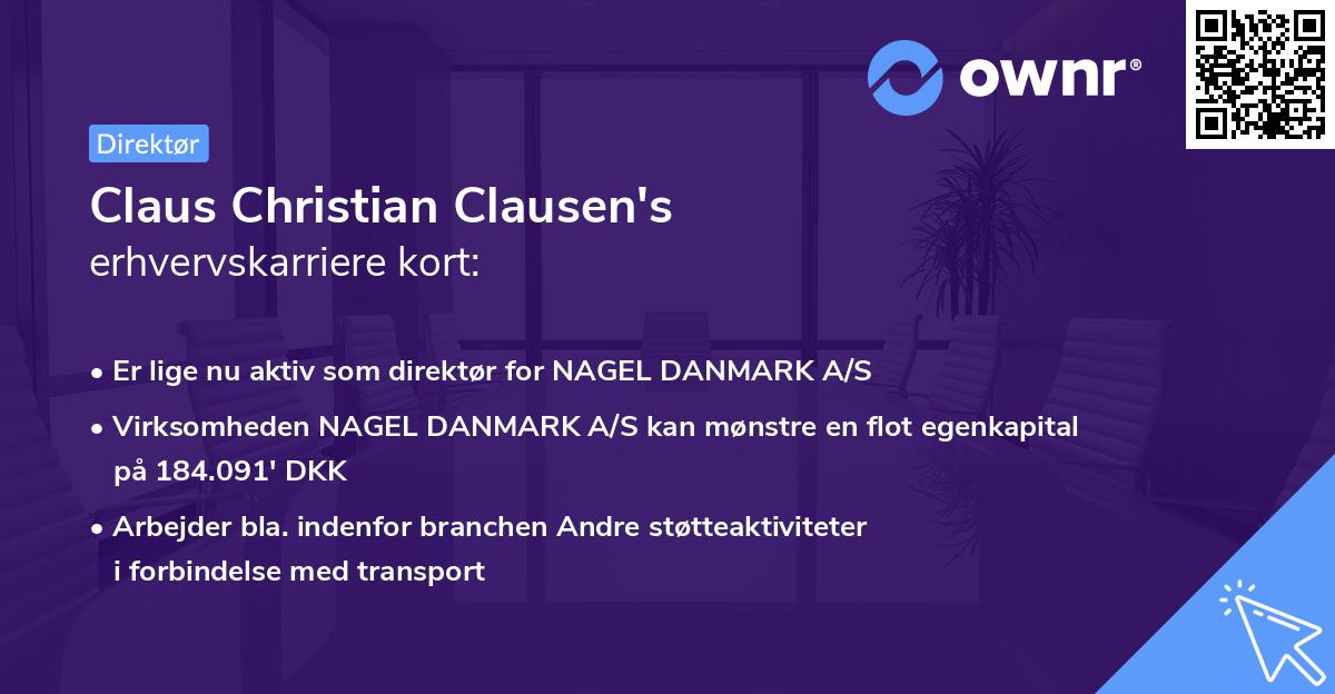 Claus Christian Clausen's erhvervskarriere kort