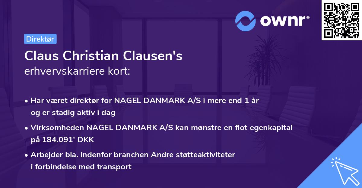 Claus Christian Clausen's erhvervskarriere kort