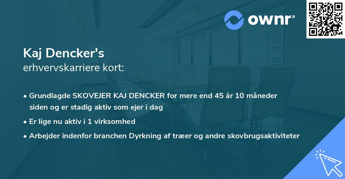 Kaj Dencker's erhvervskarriere kort
